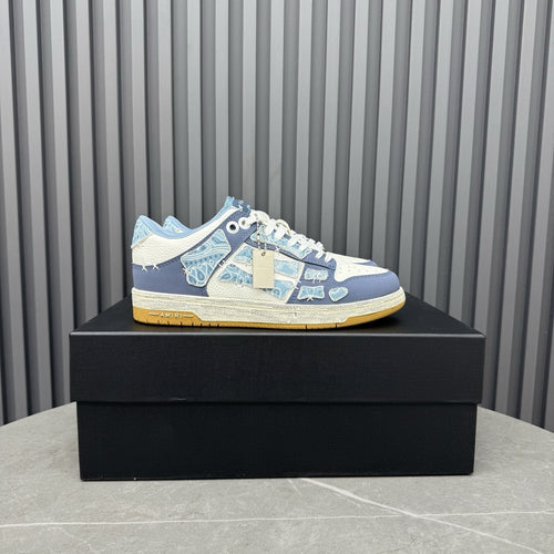 AMIRI Light Blue Patchwork Sneakers — hero