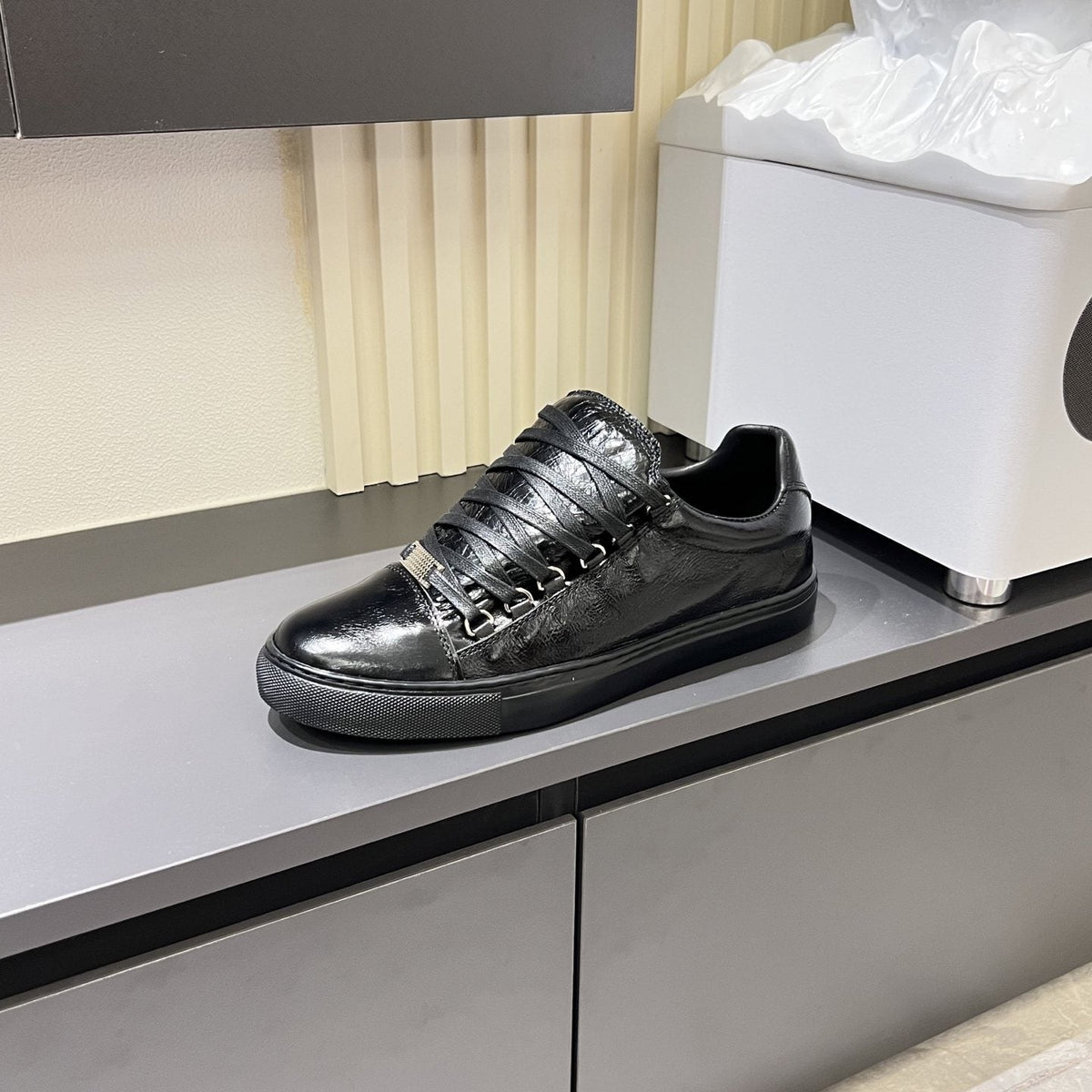Balenciaga Metal-Bar Low-Top Sneakers — front